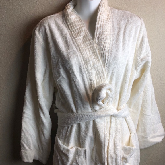 Pure Fiber Turkish Robe Cream Size  S/M - Picture 2 of 6